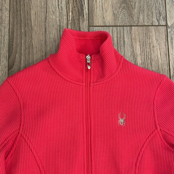 Spyder Core Pink Zip Front Fleece Knit Jacket - Picture 8 of 9